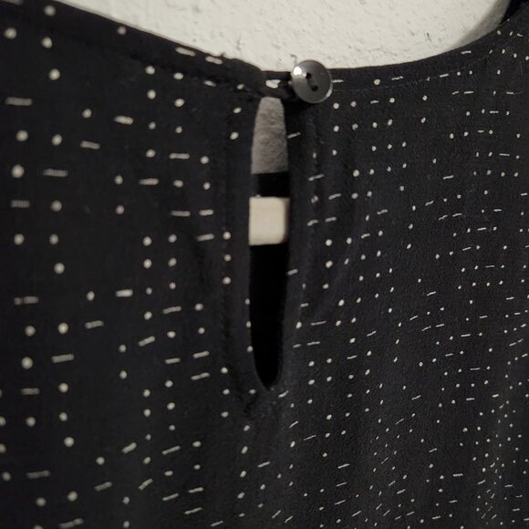 Eileen Fisher Morse Code Black Chic Tencel Blouse 12 - Picture 4 of 8